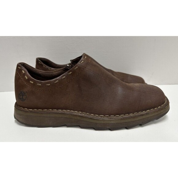 Timberland men size 8.5 M casual brown leather shoes with zip main image 7